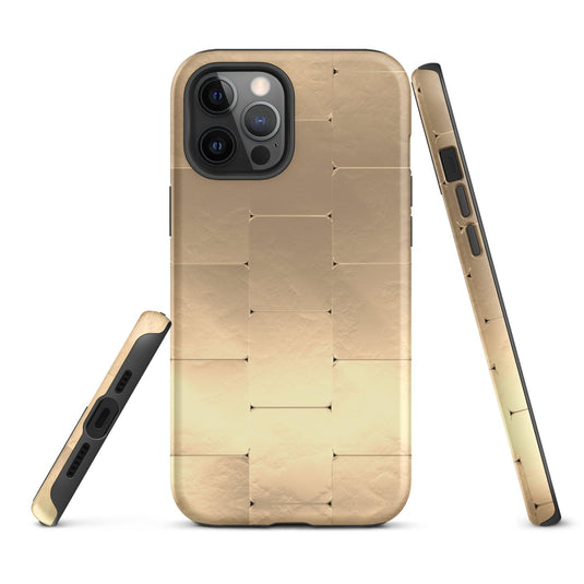 Gold Metal iPhone Case Double Layer Impact Resistant Tough 3D Wrap Matte or Glossy Finish CREATIVETECH