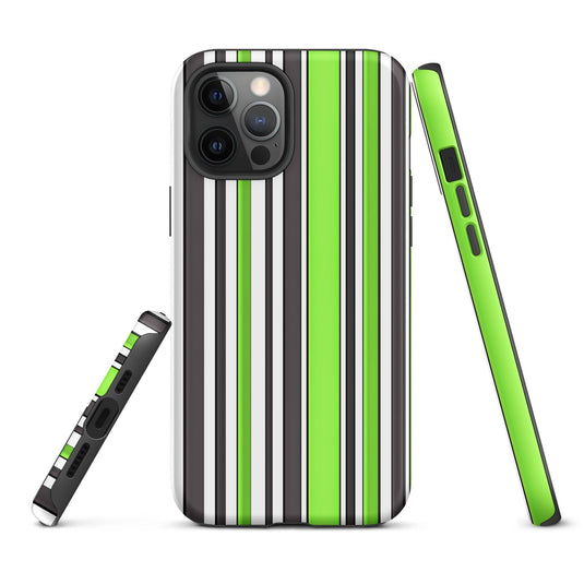 Green White Colorful iPhone Case Double Layer Impact Resistant Tough 3D Wrap Matte or Glossy Finish CREATIVETECH
