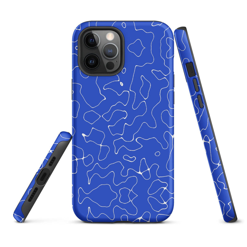 Load image into Gallery viewer, Abstract Organic Blue Hardshell iPhone Case Double Layer Impact Resistant Tough 3D Wrap Matte or Glossy Finish CREATIVETECH