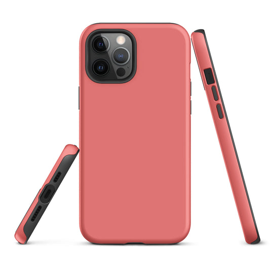 Salmon Pink iPhone Case Hardshell 3D Wrap Thermal Plain Color CREATIVETECH