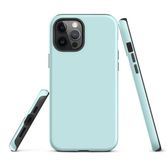Light Cyan Blue iPhone Case Hardshell 3D Wrap Thermal Plain Color CREATIVETECH