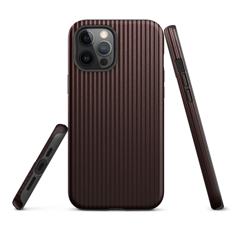 Load image into Gallery viewer, Dark Red Striped iPhone Case Hardshell 3D Wrap Thermal CREATIVETECH