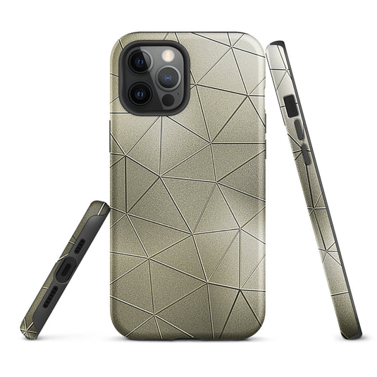 Golden Polygon Metal iPhone Case Hardshell 3D Wrap Thermal CREATIVETECH