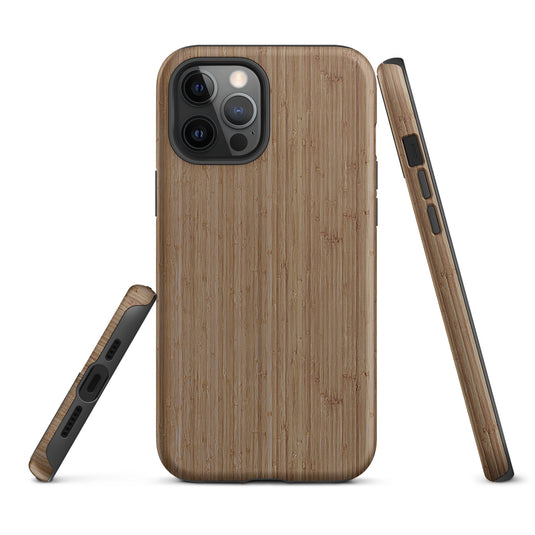 Brown Bamboo Wood iPhone Case Hardshell 3D Wrap Thermal CREATIVETECH