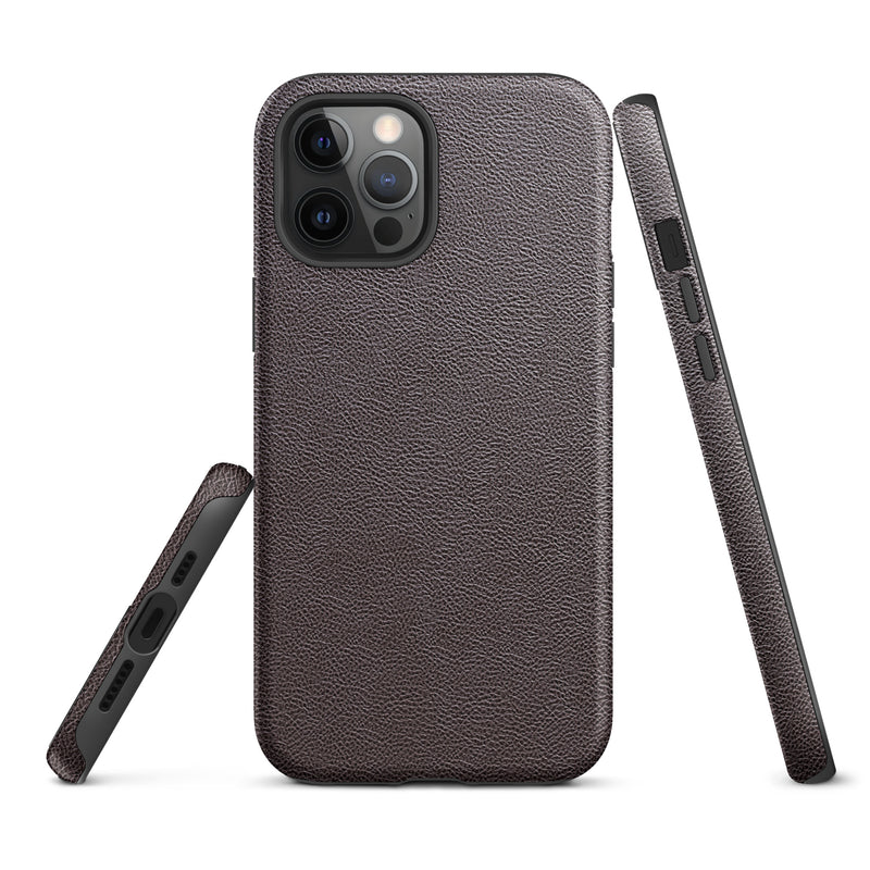 Load image into Gallery viewer, Dark Brown Leather iPhone Case Hardshell 3D Wrap Thermal CREATIVETECH