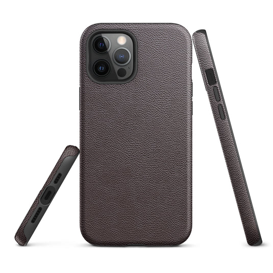 Dark Brown Leather iPhone Case Hardshell 3D Wrap Thermal CREATIVETECH