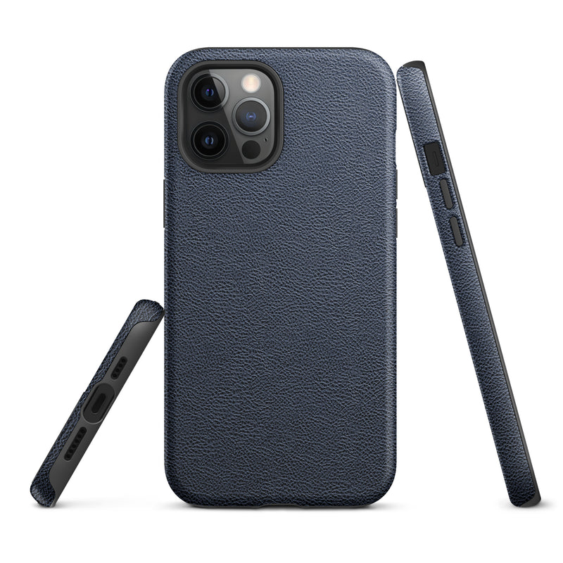 Load image into Gallery viewer, Deep Blue Leather iPhone Case Hardshell 3D Wrap Thermal CREATIVETECH