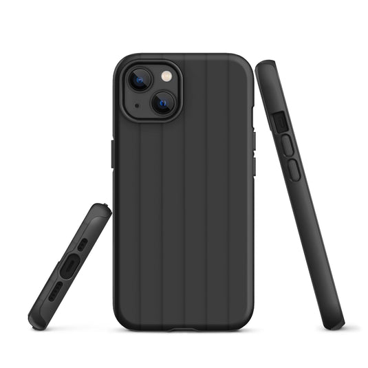 Black Ribbed Squishy iPhone Case Double Layer Impact Resistant Tough 3D Wrap Matte or Glossy Finish CREATIVETECH