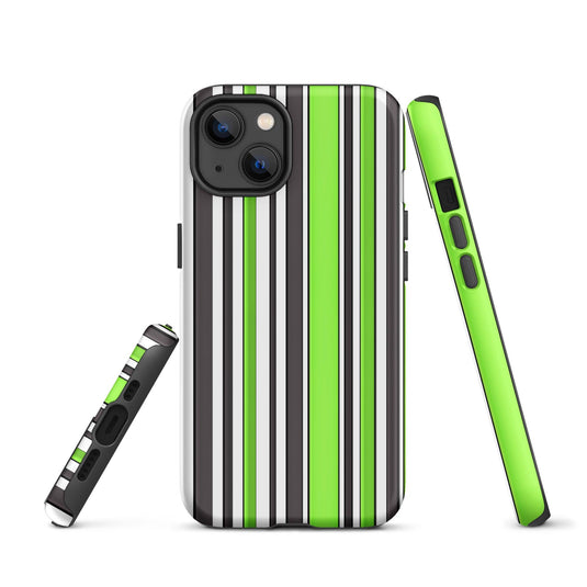 Green White Colorful iPhone Case Double Layer Impact Resistant Tough 3D Wrap Matte or Glossy Finish CREATIVETECH