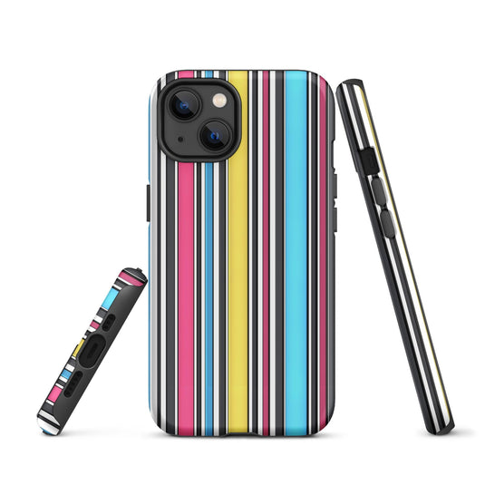 CMYK Ribbed Colorful Hardshell iPhone Case Double Layer Impact Resistant Tough 3D Wrap Matte or Glossy Finish CREATIVETECH