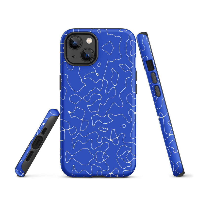 Load image into Gallery viewer, Abstract Organic Blue Hardshell iPhone Case Double Layer Impact Resistant Tough 3D Wrap Matte or Glossy Finish CREATIVETECH