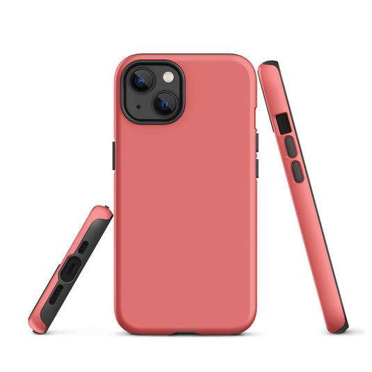 Salmon Pink iPhone Case Hardshell 3D Wrap Thermal Plain Color CREATIVETECH
