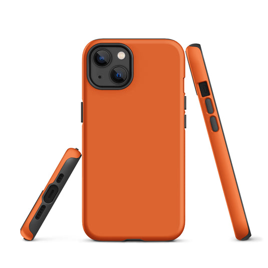 Orange iPhone Case Hardshell 3D Wrap Thermal Plain Color CREATIVETECH