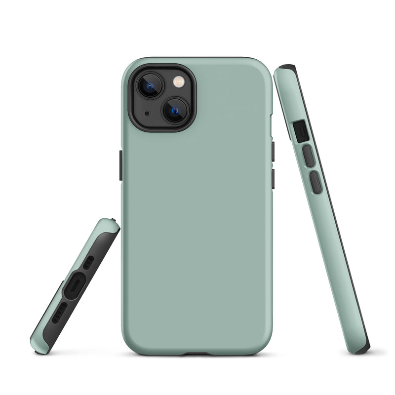 Load image into Gallery viewer, Opal Green Blue iPhone Case Hardshell 3D Wrap Thermal Plain Color CREATIVETECH