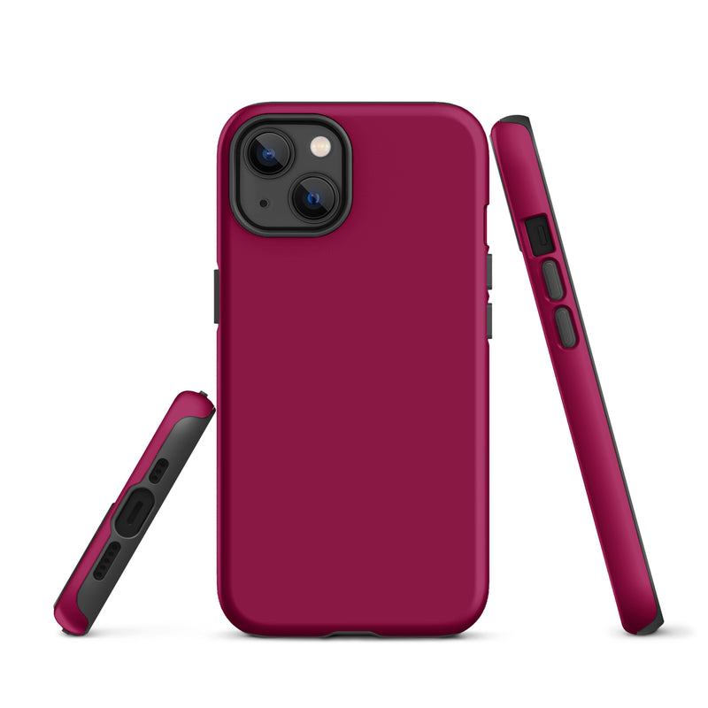 Load image into Gallery viewer, Light Burgundy Red iPhone Case Hardshell 3D Wrap Thermal Plain Color CREATIVETECH