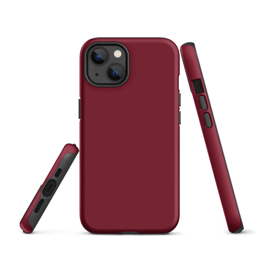 Burgundy Red iPhone Case Hardshell 3D Wrap Thermal Plain Color CREATIVETECH