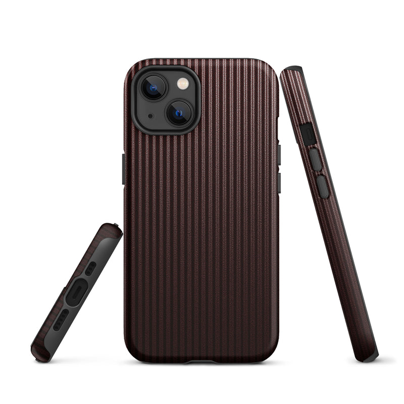 Load image into Gallery viewer, Dark Red Striped iPhone Case Hardshell 3D Wrap Thermal CREATIVETECH