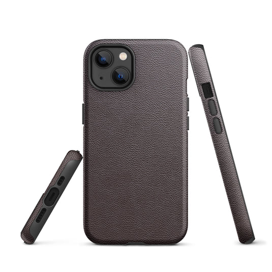 Dark Brown Leather iPhone Case Hardshell 3D Wrap Thermal CREATIVETECH