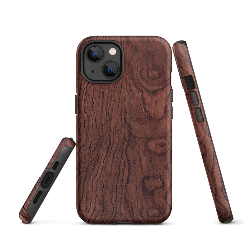 Load image into Gallery viewer, Bubinga Brown Wood iPhone Case Hardshell 3D Wrap Thermal CREATIVETECH
