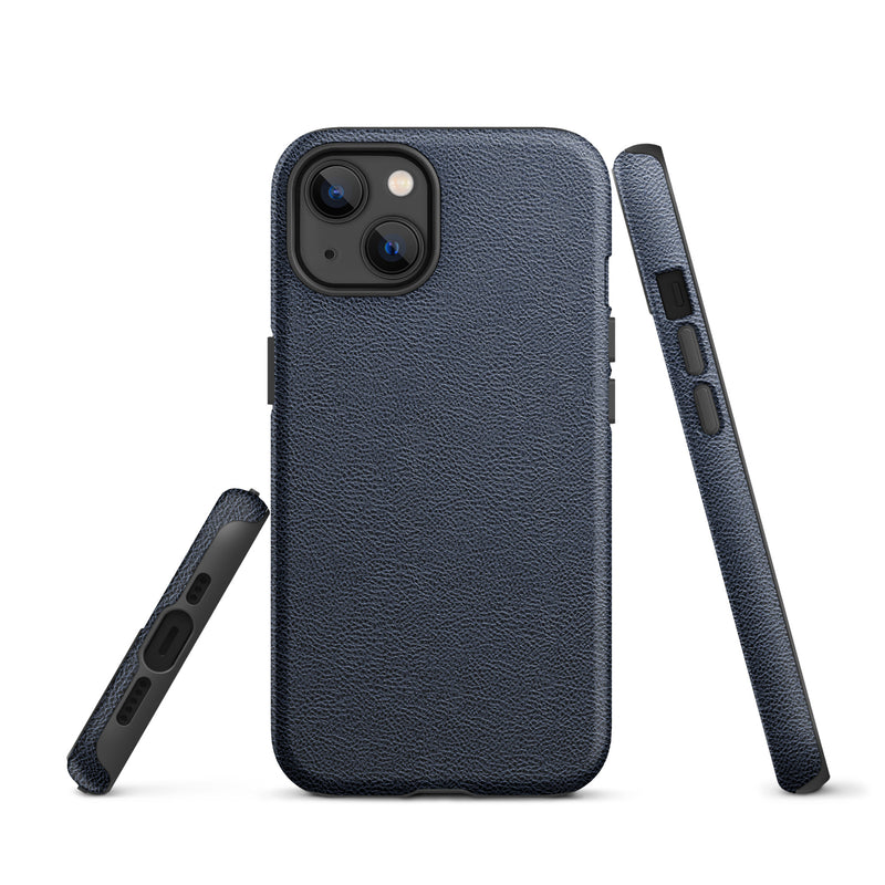 Load image into Gallery viewer, Deep Blue Leather iPhone Case Hardshell 3D Wrap Thermal CREATIVETECH