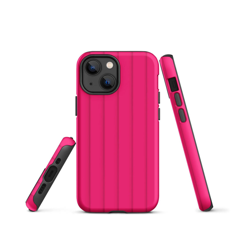 Load image into Gallery viewer, Berry Red Pink Ribbed Colorful iPhone Case Double Layer Impact Resistant Tough 3D Wrap Matte or Glossy Finish CREATIVETECH