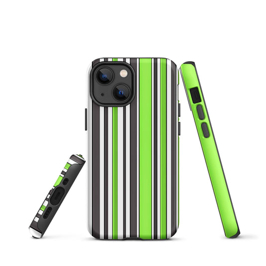 Green White Colorful iPhone Case Double Layer Impact Resistant Tough 3D Wrap Matte or Glossy Finish CREATIVETECH