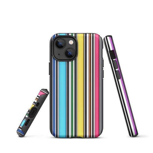 Rainbow Striped Colorful Hardshell iPhone Case Double Layer Impact Resistant Tough 3D Wrap Matte or Glossy Finish CREATIVETECH
