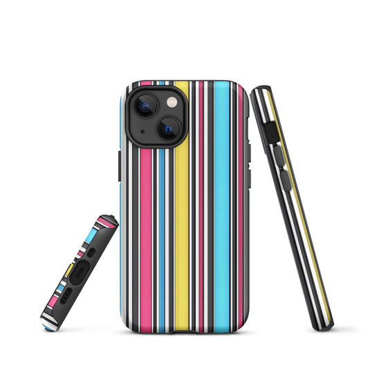 CMYK Ribbed Colorful Hardshell iPhone Case Double Layer Impact Resistant Tough 3D Wrap Matte or Glossy Finish CREATIVETECH