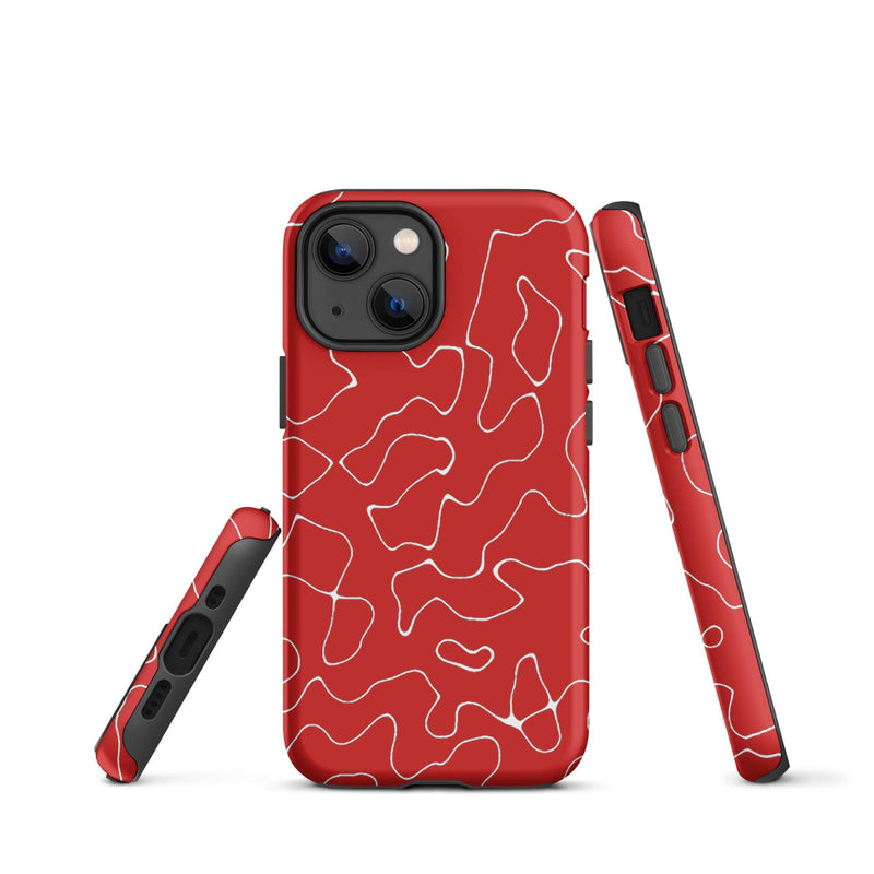 Load image into Gallery viewer, Organic Red Colorful Hardshell iPhone Case Double Layer Impact Resistant Tough 3D Wrap Matte or Glossy Finish CREATIVETECH