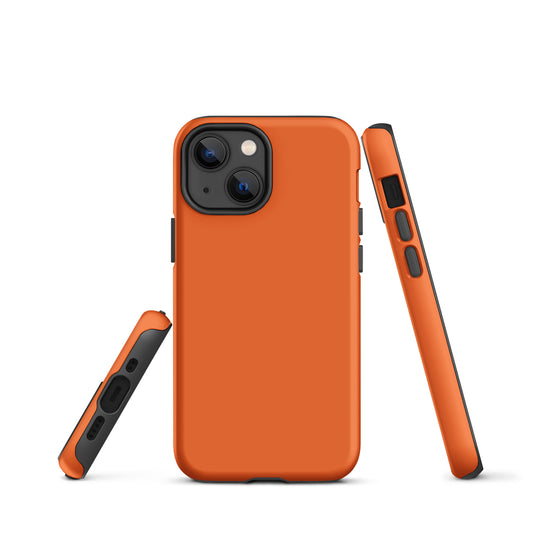 Orange iPhone Case Hardshell 3D Wrap Thermal Plain Color CREATIVETECH