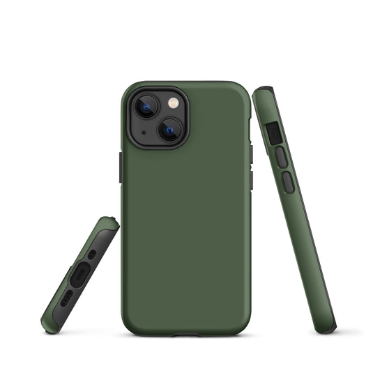 Deep Sage Green iPhone Case Hardshell 3D Wrap Thermal Plain Color CREATIVETECH