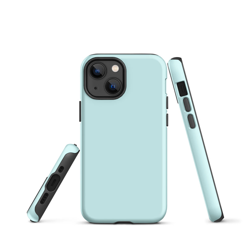 Load image into Gallery viewer, Light Cyan Blue iPhone Case Hardshell 3D Wrap Thermal Plain Color CREATIVETECH