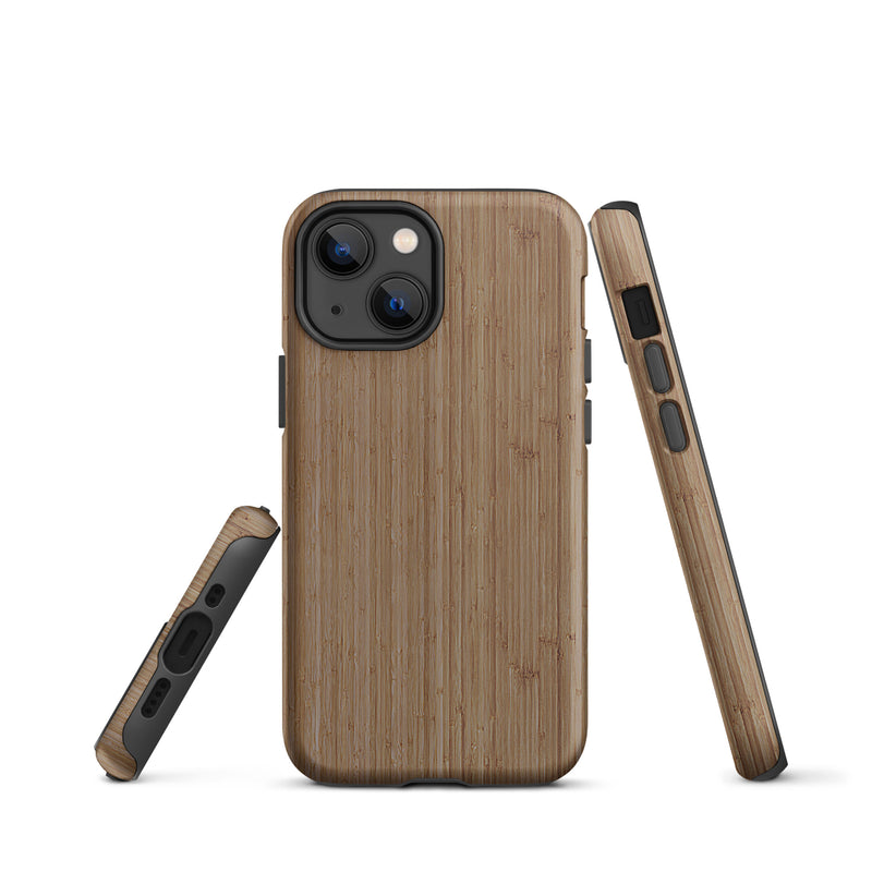 Load image into Gallery viewer, Brown Bamboo Wood iPhone Case Hardshell 3D Wrap Thermal CREATIVETECH