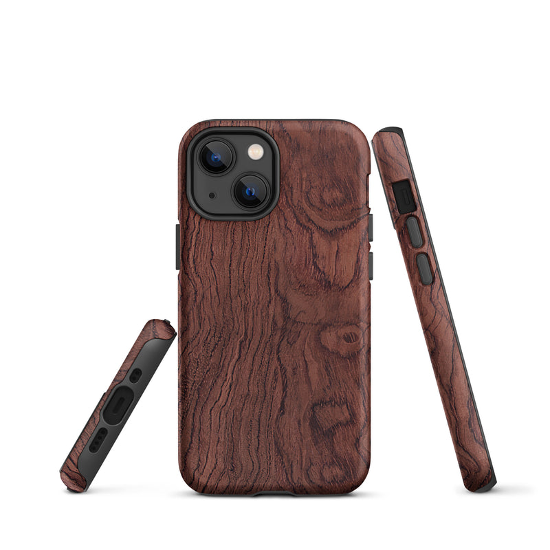 Load image into Gallery viewer, Bubinga Brown Wood iPhone Case Hardshell 3D Wrap Thermal CREATIVETECH