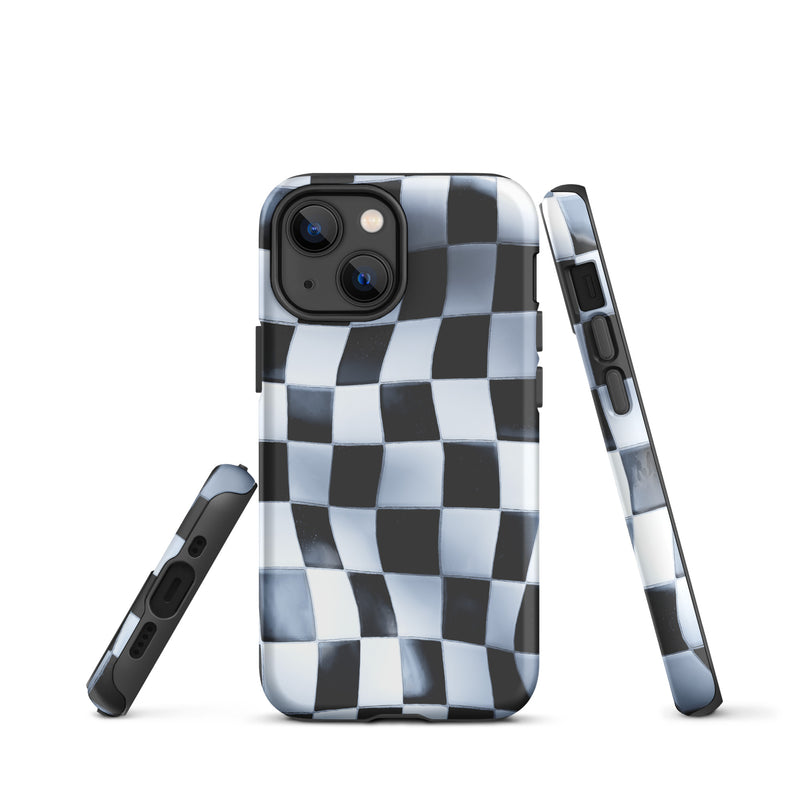 Load image into Gallery viewer, Wavy Chess Wall iPhone Case Hardshell 3D Wrap Thermal CREATIVETECH