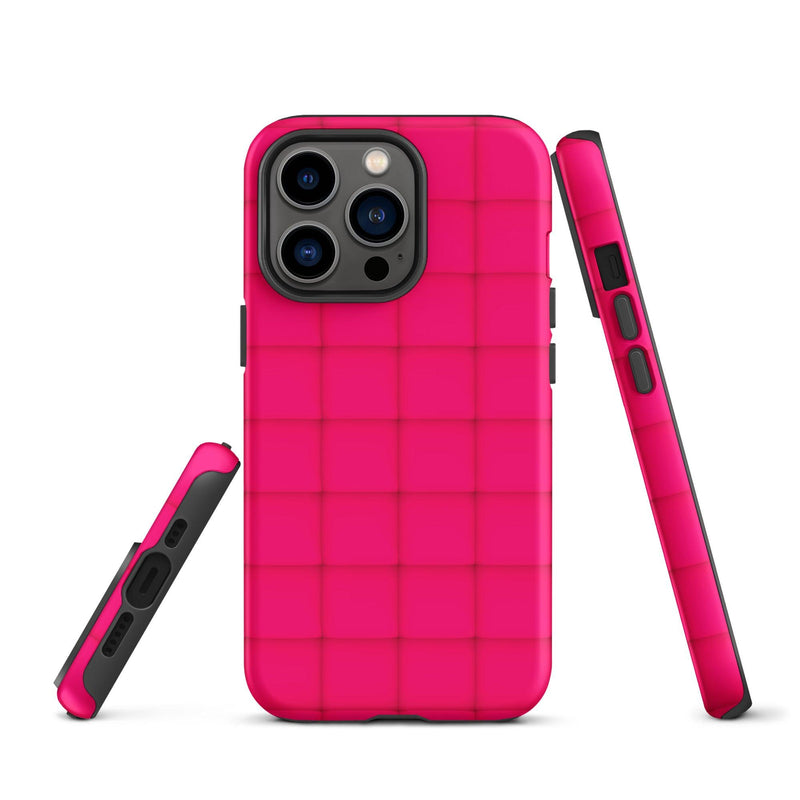 Load image into Gallery viewer, Squishy Pink Red Cubic Colorful iPhone Case Double Layer Impact Resistant Tough 3D Wrap Matte or Glossy Finish CREATIVETECH
