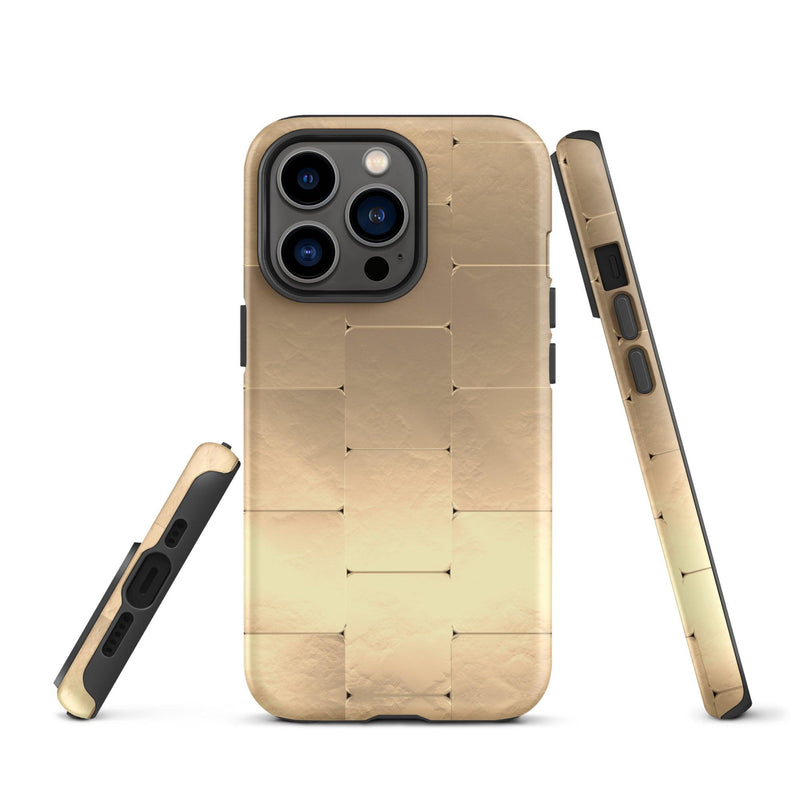 Load image into Gallery viewer, Gold Metal iPhone Case Double Layer Impact Resistant Tough 3D Wrap Matte or Glossy Finish CREATIVETECH