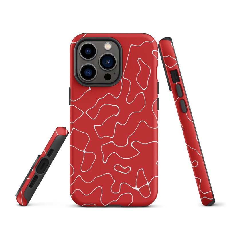 Load image into Gallery viewer, Organic Red Colorful Hardshell iPhone Case Double Layer Impact Resistant Tough 3D Wrap Matte or Glossy Finish CREATIVETECH