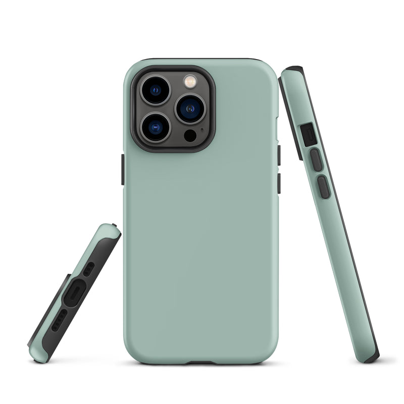 Load image into Gallery viewer, Opal Green Blue iPhone Case Hardshell 3D Wrap Thermal Plain Color CREATIVETECH