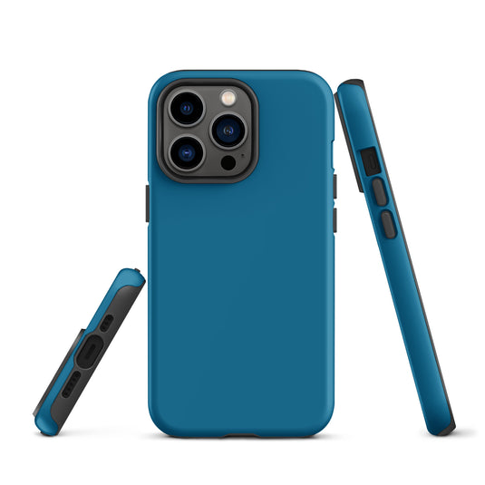 Cerulean Blue iPhone Case Hardshell 3D Wrap Thermal Plain Color CREATIVETECH