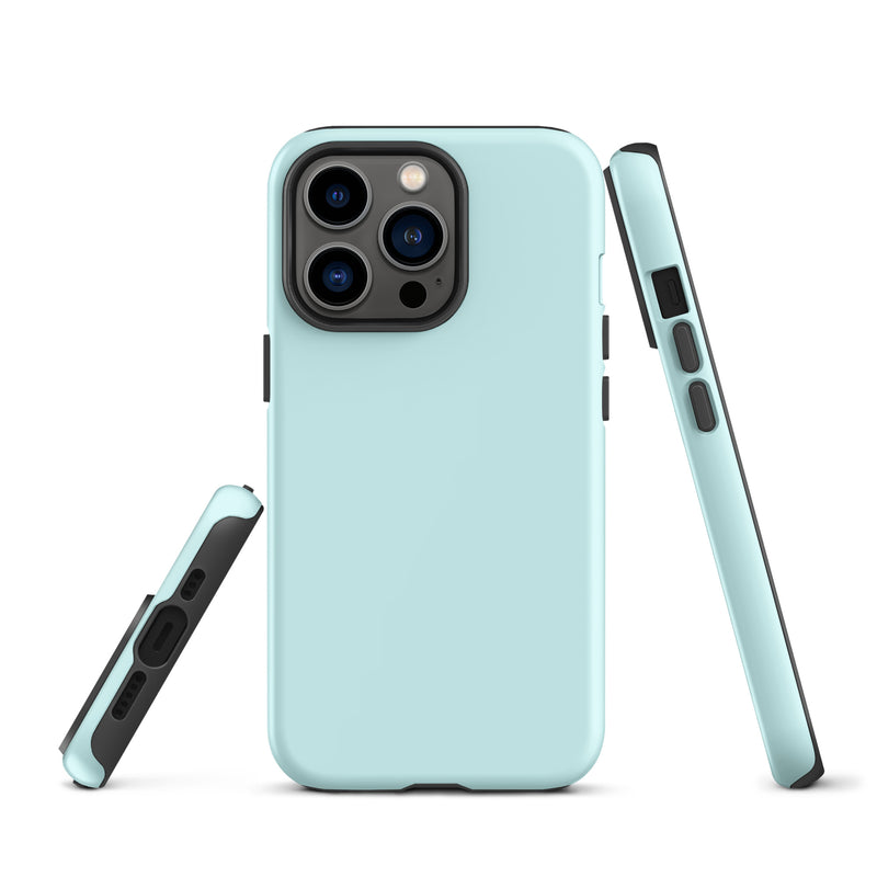 Load image into Gallery viewer, Light Cyan Blue iPhone Case Hardshell 3D Wrap Thermal Plain Color CREATIVETECH