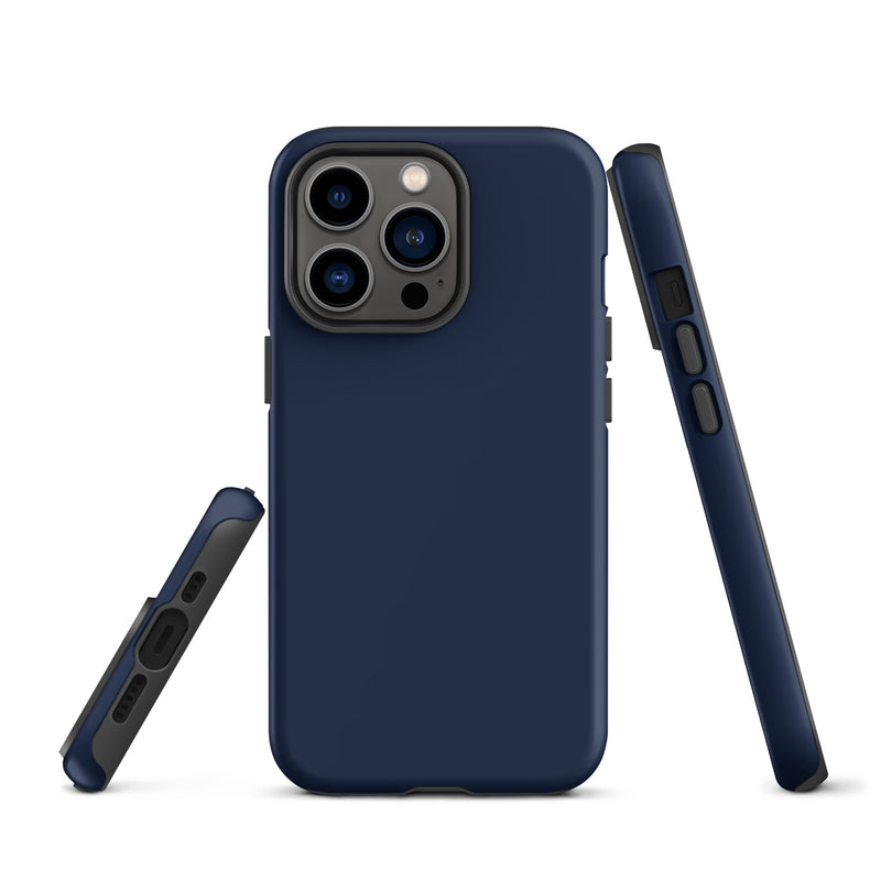 Load image into Gallery viewer, Navy Blue iPhone Case Hardshell 3D Wrap Thermal Plain Color CREATIVETECH
