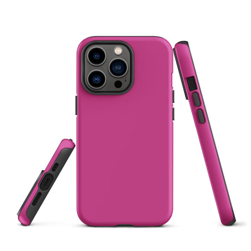 Load image into Gallery viewer, Deep Cerise Pink iPhone Case Hardshell 3D Wrap Thermal Plain Color CREATIVETECH