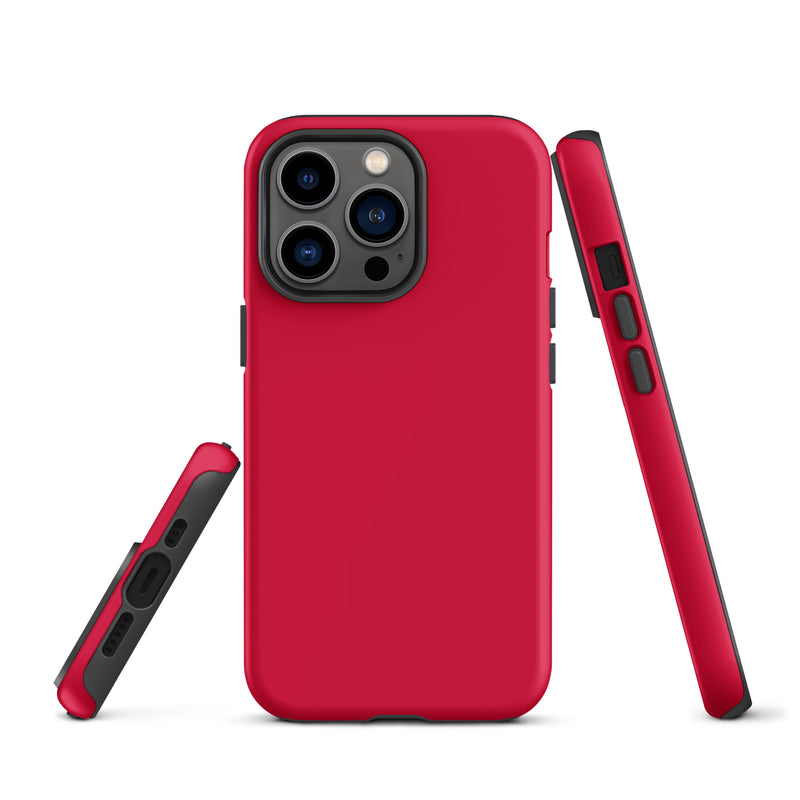 Load image into Gallery viewer, Crimson Red iPhone Case Hardshell 3D Wrap Thermal Plain Color CREATIVETECH