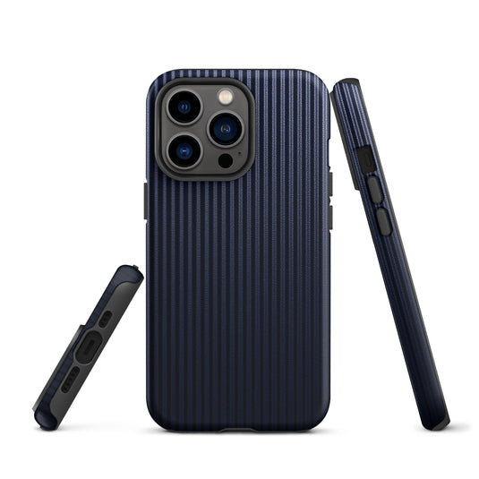 Dark Blue Striped iPhone Case Hardshell 3D Wrap Thermal CREATIVETECH