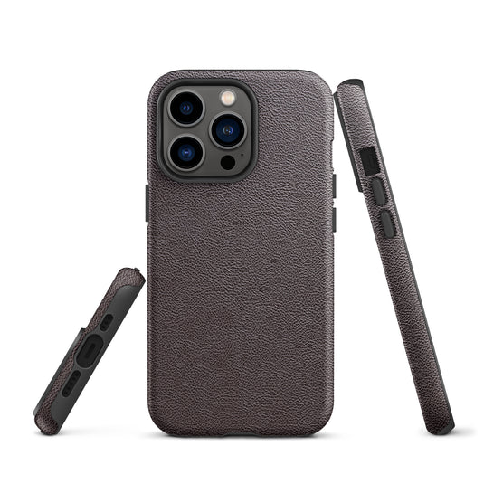 Dark Brown Leather iPhone Case Hardshell 3D Wrap Thermal CREATIVETECH