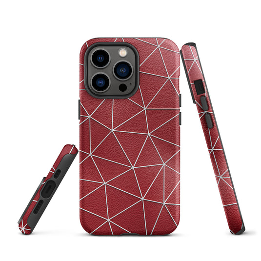 White Polygon Red Leather CREATIVETECH