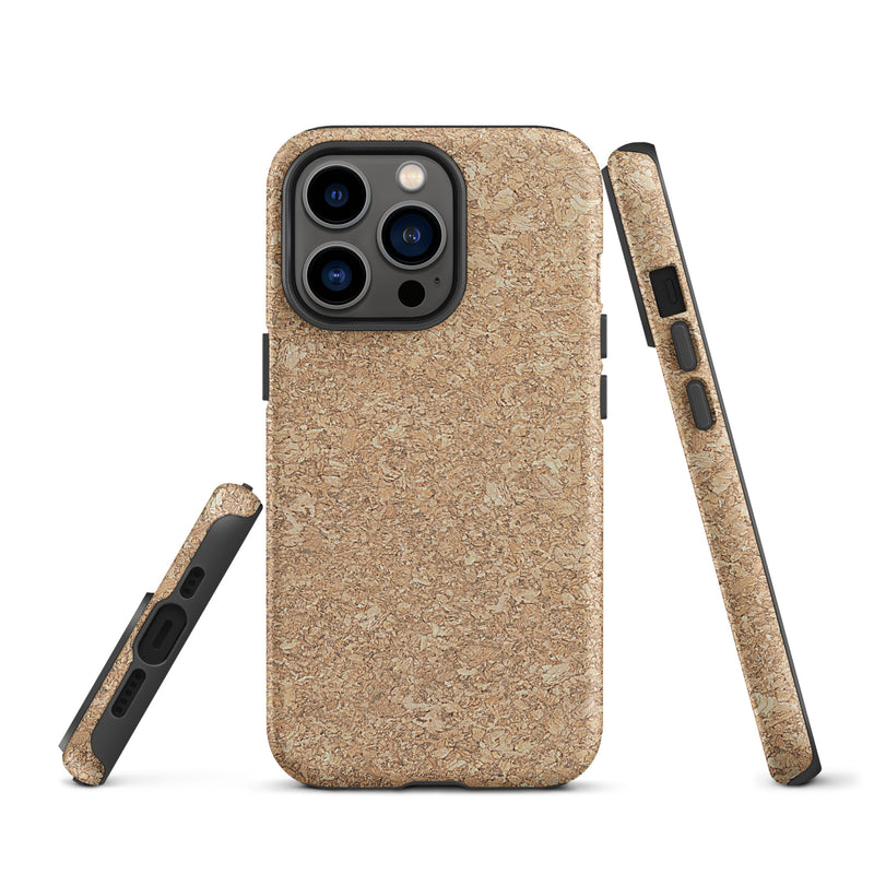 Load image into Gallery viewer, Beige Brown Cork Wood iPhone Case Hardshell 3D Wrap Thermal CREATIVETECH