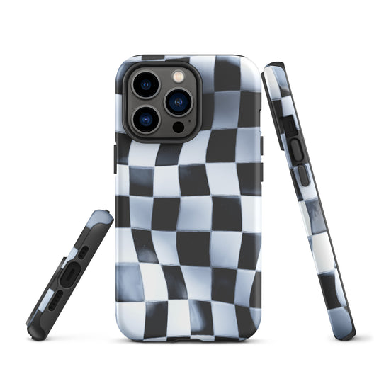 Wavy Chess Wall iPhone Case Hardshell 3D Wrap Thermal CREATIVETECH