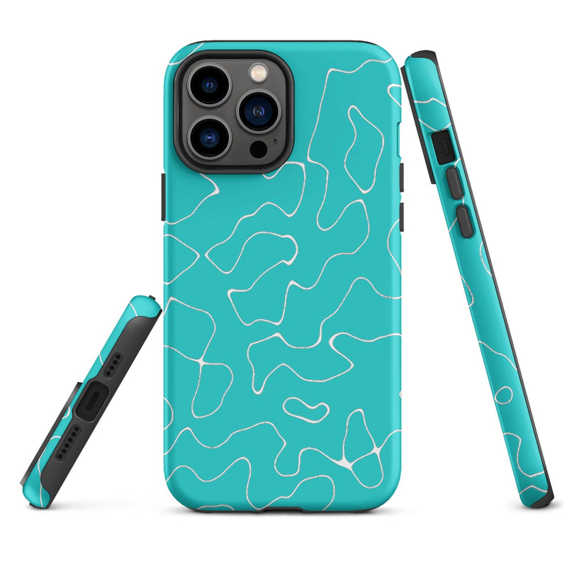 Load image into Gallery viewer, Abstract Organic Marine Blue Green Colorful Hardshell iPhone Case Double Layer Impact Resistant Tough 3D Wrap Matte or Glossy Finish CREATIVETECH